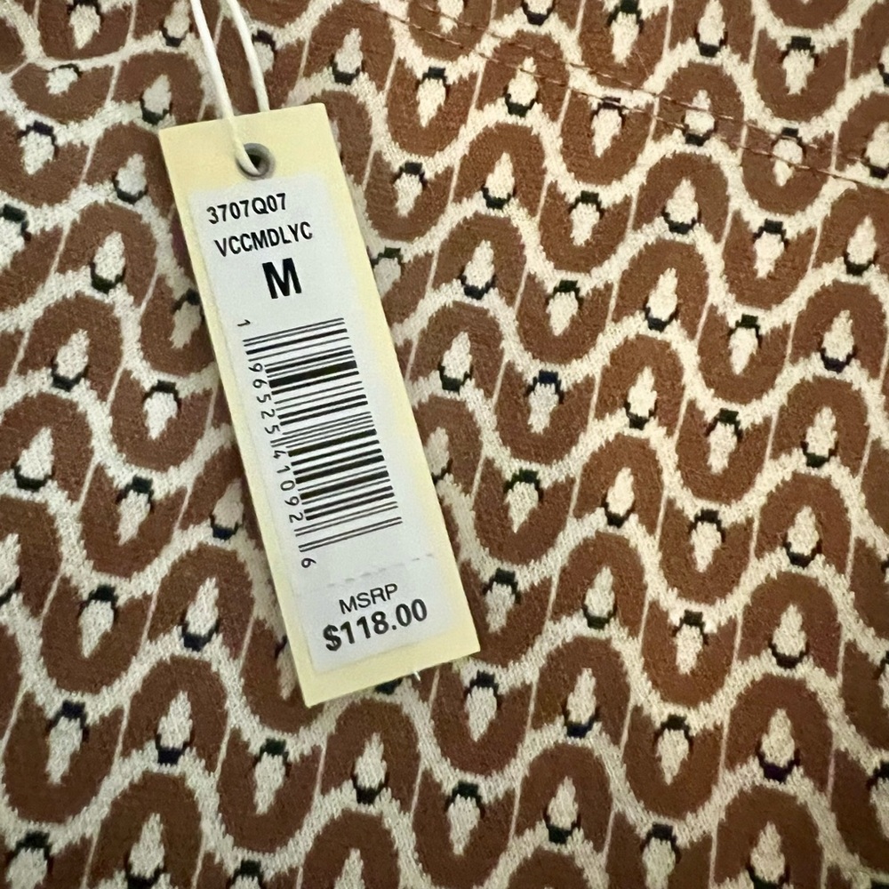 NWT Max Studio Brown Patterned Wide Leg Cropped Pants - Picture 3 of 6